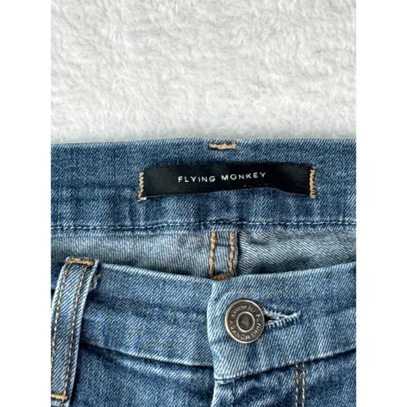 Flying Monkey Low Rise Skinny Jeans Size 27 Destroyed Stretch Denim Medium Wash - Picture 2 of 9